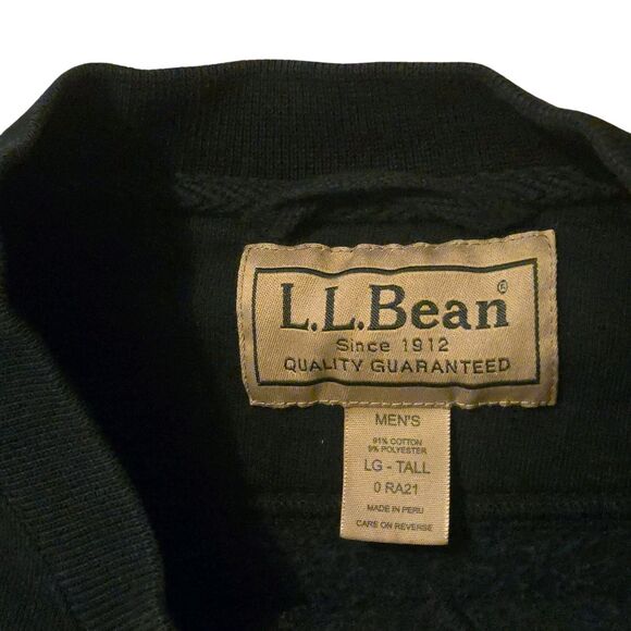 VTG LL Bean L Tall Sweatshirt Embroidered Logo Grunge 90's Peru - Picture 3 of 8